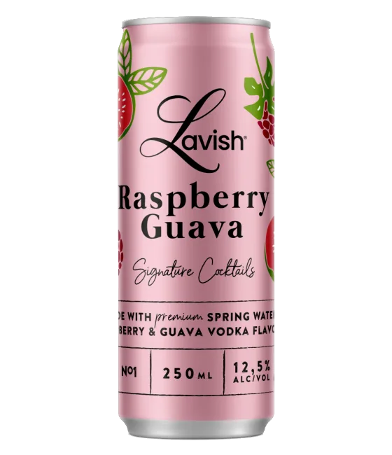 Lavish Raspberry Guava Signature Cocktail, fles bij slijterij t Bockje in Bathmen