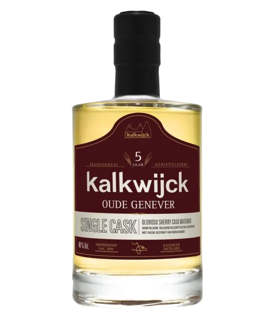 Kalkwijck Oude Genever 5 Years Old Single Cask Oloroso, fles bij slijterij t Bockje in Bathmen