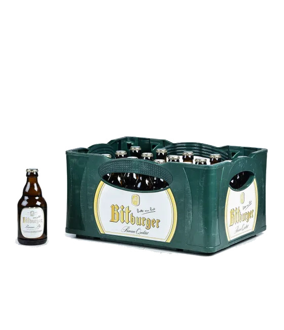 Bitburger pils krat 20x33cl., fles bij slijterij t Bockje in Bathmen