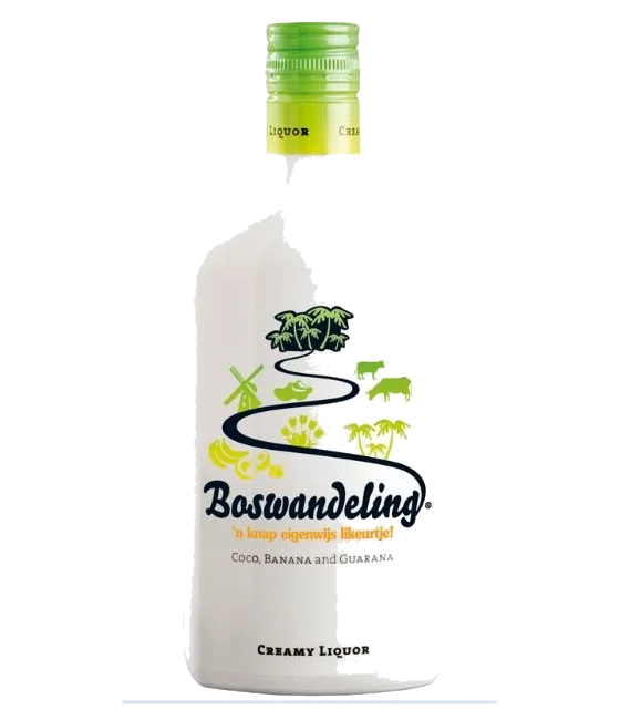 Boswandeling, fles bij slijterij t Bockje in Bathmen