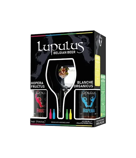 Lupulus Giftpack 4 flessen + glas, fles bij slijterij t Bockje in Bathmen