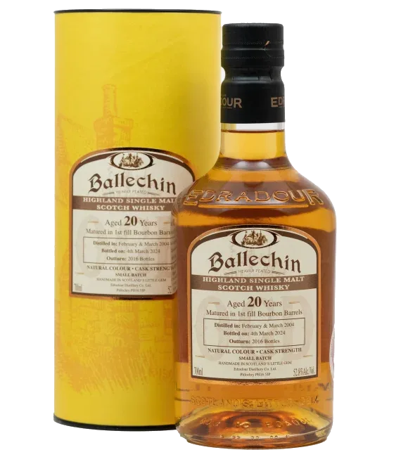 Edradour Ballechin 20 Years Old First Fill Bourbon Barrel, fles bij slijterij t Bockje in Bathmen