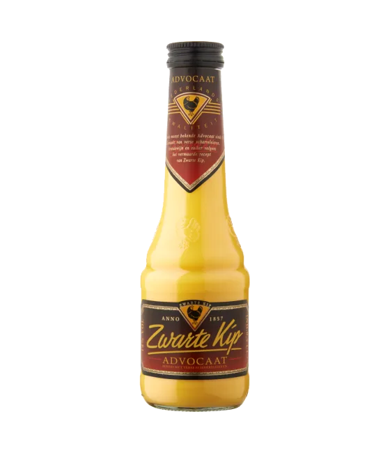 Zwarte Kip Advocaat, fles bij slijterij t Bockje in Bathmen