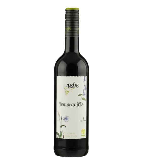 Rebe Tempranillo Vegan, fles bij slijterij t Bockje in Bathmen