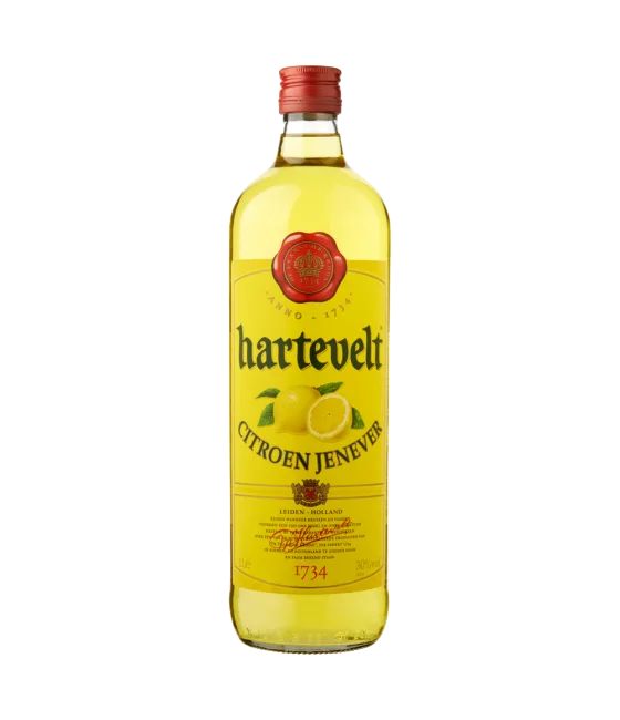 Hartevelt Citroenjenever, fles bij slijterij t Bockje in Bathmen