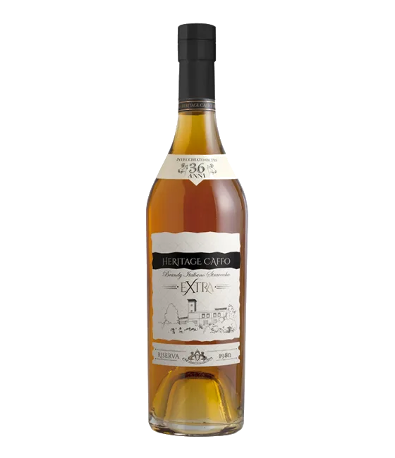 Heritage Caffo 1980 Brandy Stravecchio Extra Riserva, fles bij slijterij t Bockje in Bathmen