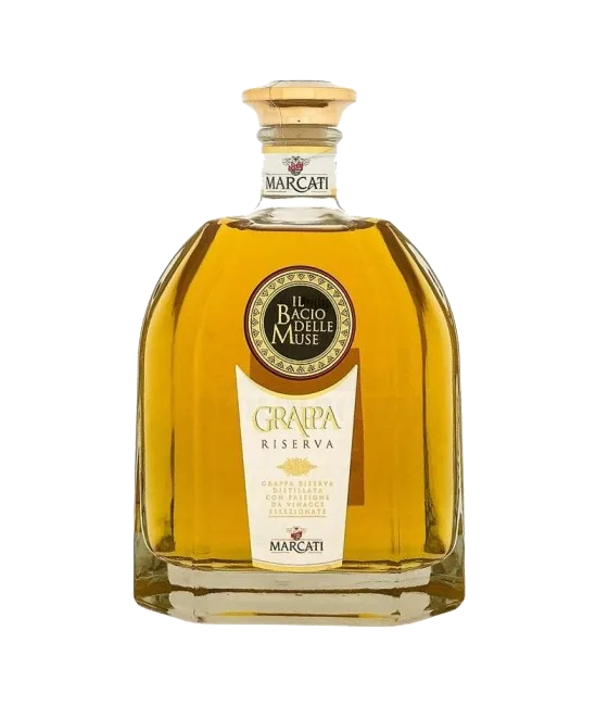 Marcati Grappa Riserva, fles bij slijterij t Bockje in Bathmen