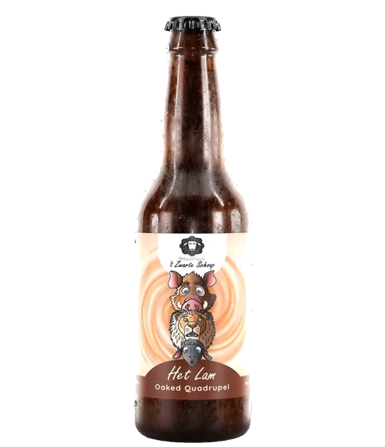 ’t Zwarte Schoap Het Lam Oaked Quadrupel, fles bij slijterij t Bockje in Bathmen