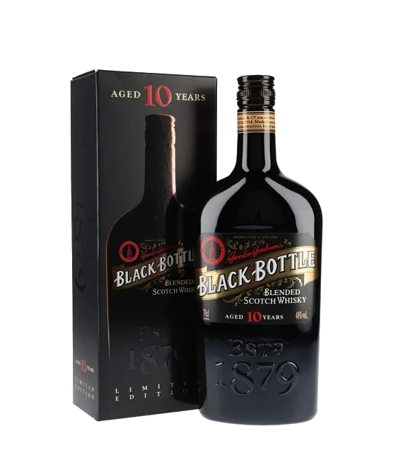 Black Bottle 10Y Blended Scotch Whisky, fles bij slijterij t Bockje in Bathmen