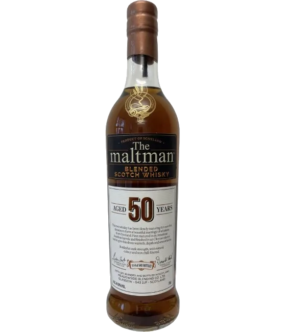 The Maltman Blended Scotch 50 Years Old 1972, fles bij slijterij t Bockje in Bathmen