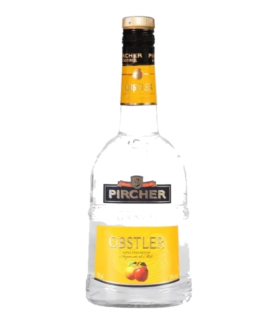 Pircher Obstler, fles bij slijterij t Bockje in Bathmen
