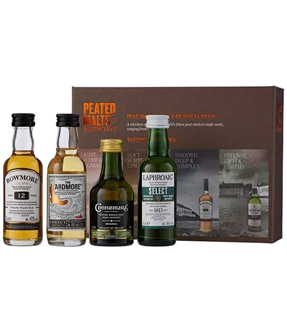 Peated malt of distinction tasting gift box geschenkset, fles bij slijterij t Bockje in Bathmen