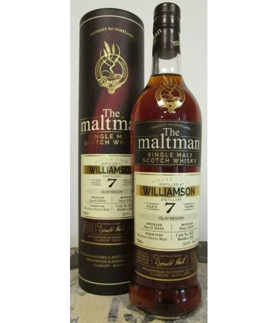 THE MALTMAN Williamson 2012 Single Cask 7 years old, fles bij slijterij t Bockje in Bathmen