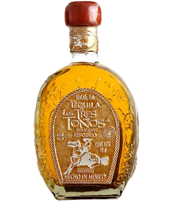 Los Tres Tonos Tequila Reposado, fles bij slijterij t Bockje in Bathmen