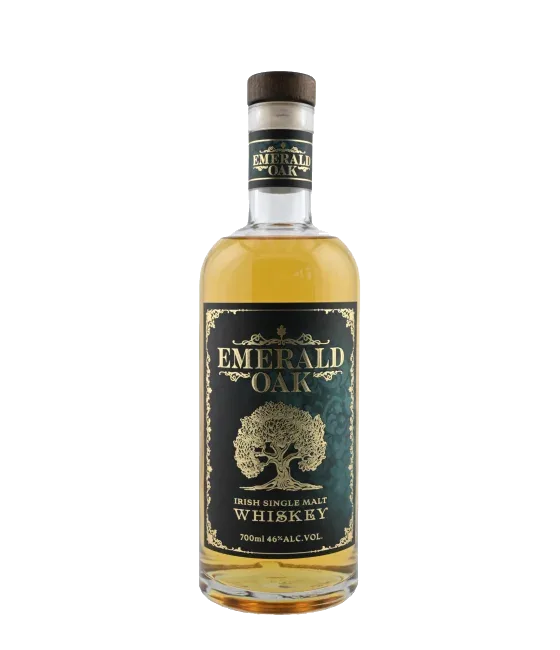 Emerald Oak Irish Single Malt Whiskey, fles bij slijterij t Bockje in Bathmen