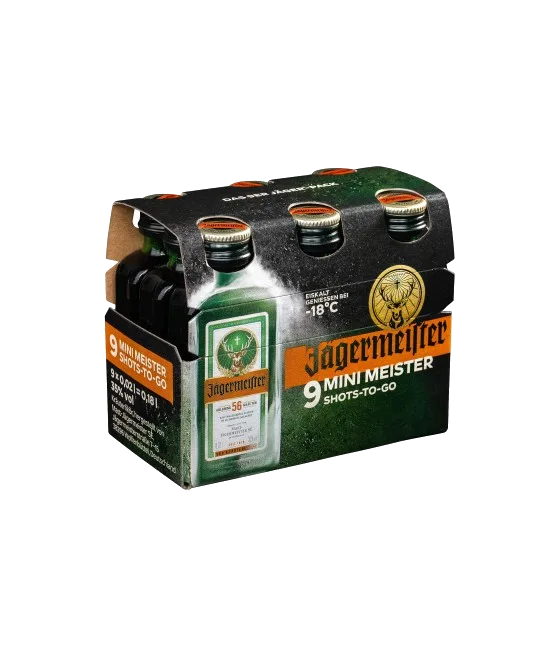 Jägermeister Mini Meister 9 Shots-to-go, fles bij slijterij t Bockje in Bathmen