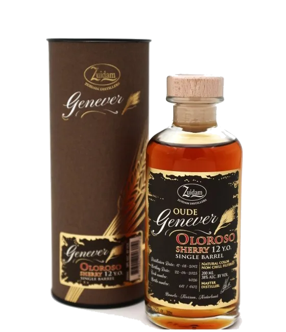 Zuidam Genever Oloroso Sherry 12 Years Old – 200 ml, fles bij slijterij t Bockje in Bathmen