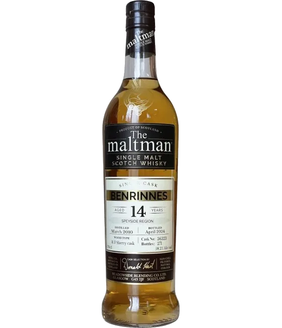 The Maltman Benrinnes 14Y 2010 #36323, fles bij slijterij t Bockje in Bathmen