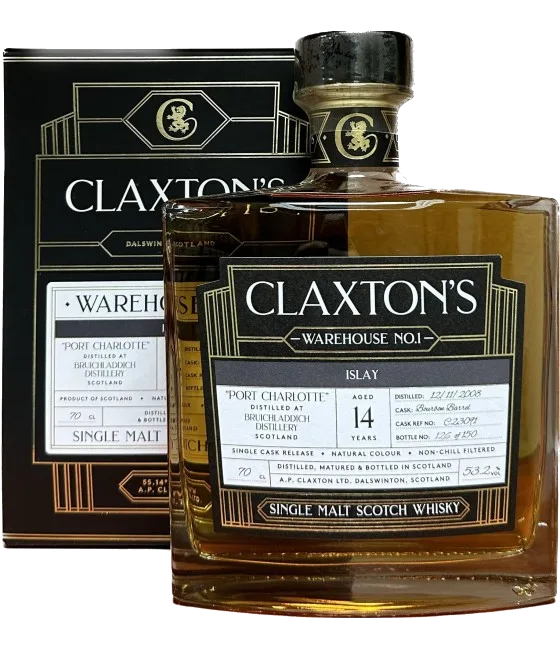 Claxton’s Warehouse No.1 Bruichladdich 14 Years Old, fles bij slijterij t Bockje in Bathmen