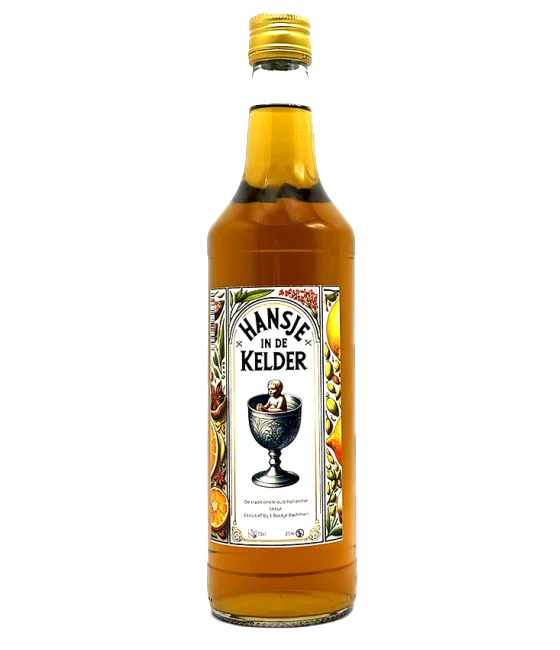 Hansje in de kelder, fles bij slijterij t Bockje in Bathmen