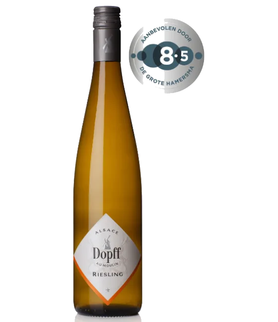Dopff au Moulin Riesling, fles bij slijterij t Bockje in Bathmen