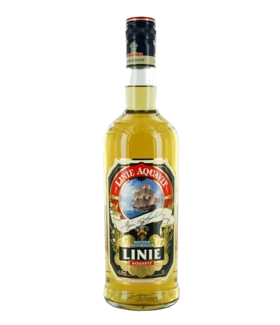 Linie Aquavit 100 cl, fles bij slijterij t Bockje in Bathmen