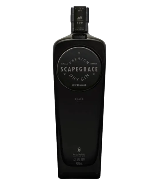 Scapegrace Black Gin, fles bij slijterij t Bockje in Bathmen