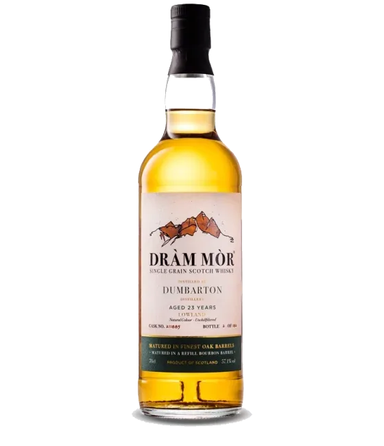 Dram Mor Dumbarton 23 Years Old 2000 #211885, fles bij slijterij t Bockje in Bathmen