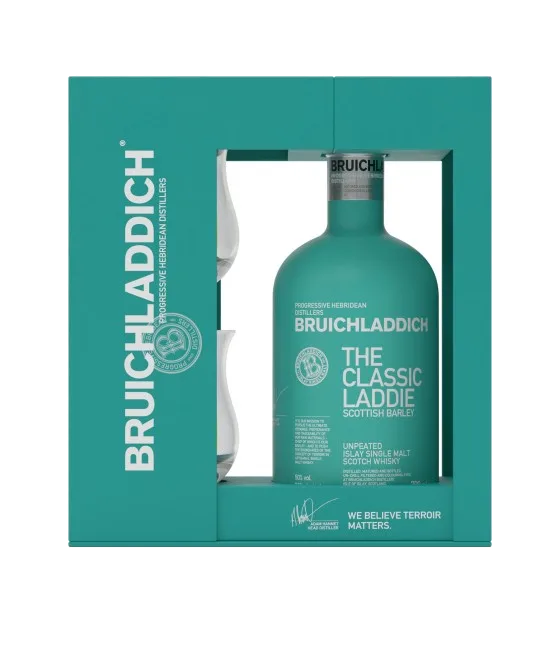 Bruichladdich The Classic Laddie Giftpack, fles bij slijterij t Bockje in Bathmen