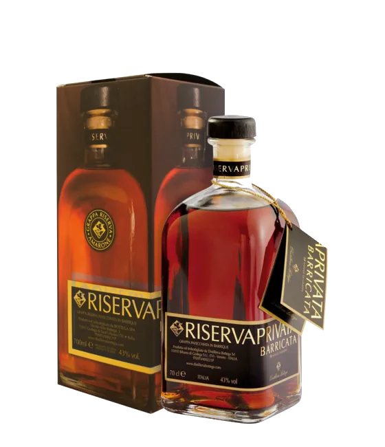 Bottega Grappa Riserva Privata Barricata, fles bij slijterij t Bockje in Bathmen