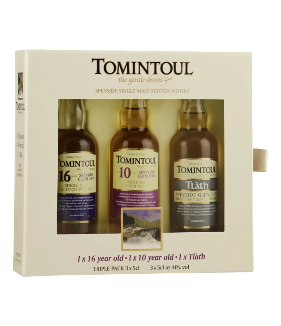 Tomintoul triple pack 3×5 cl. 16Y/10Y/Tlath