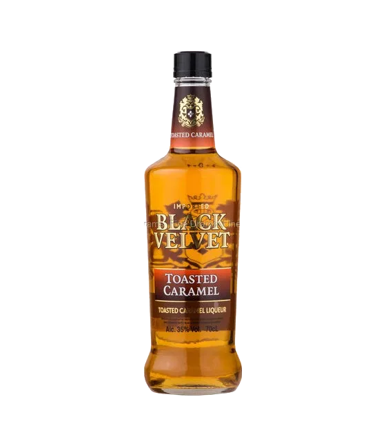 Black Velvet Toasted Caramel Liqueur, fles bij slijterij t Bockje in Bathmen