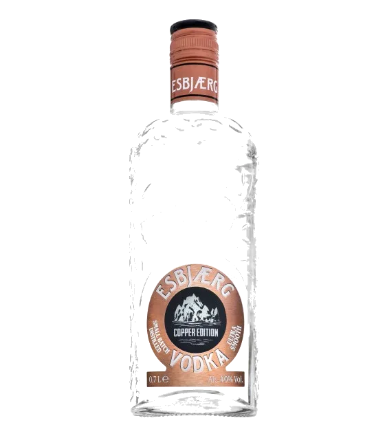 Esbjaerg Vodka Copper Edition, fles bij slijterij t Bockje in Bathmen