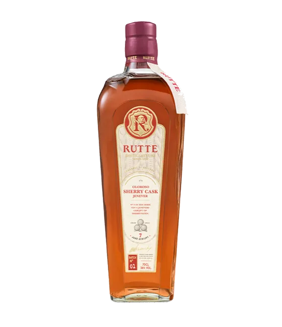 Rutte Oloroso Sherry Cask Jenever 7 Y.O., fles bij slijterij t Bockje in Bathmen