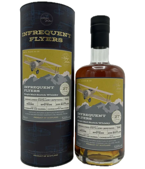Infrequent Flyers Undisclosed Distillery (Speyside) 1998 27Y, fles bij slijterij t Bockje in Bathmen