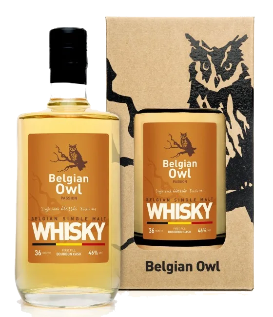 Belgian Owl Single Malt Passion Bourbon Cask 47 months, fles bij slijterij t Bockje in Bathmen