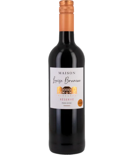 Louise Bruneau Rouge Pays d’Oc, fles bij slijterij t Bockje in Bathmen