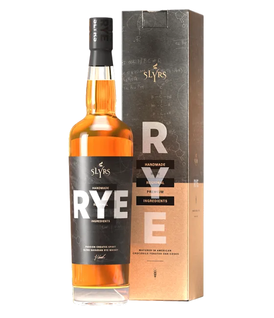Slyrs Beierse Rye Whisky, fles bij slijterij t Bockje in Bathmen
