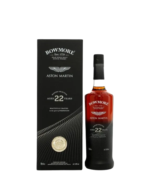 Aston Martin Bowmore 22 Years Masters Selection, fles bij slijterij t Bockje in Bathmen