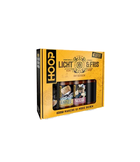 Brouwerij Hoop Licht & Fris geschenkverpakking, fles bij slijterij t Bockje in Bathmen
