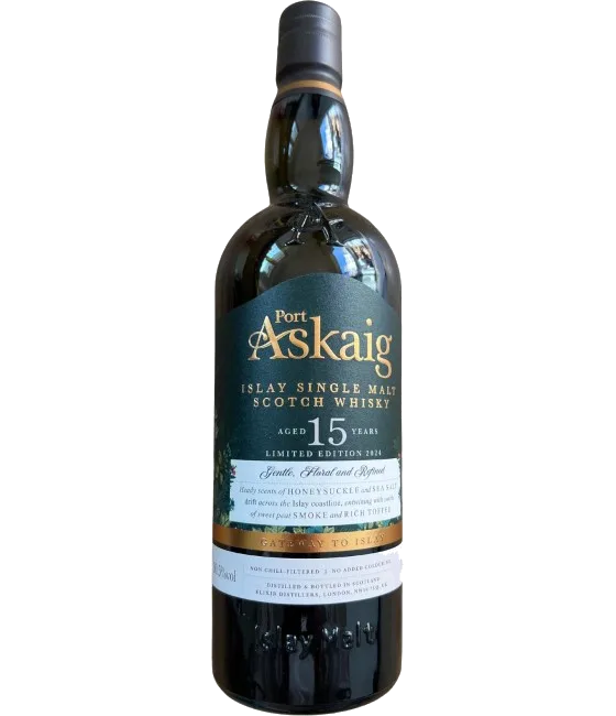 Port Askaig 15 Y Peated single malt, fles bij slijterij t Bockje in Bathmen