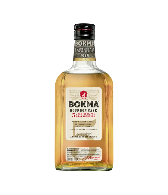Bokma Oude Jenever 5 Jaar Bourbon Cask, fles bij slijterij t Bockje in Bathmen