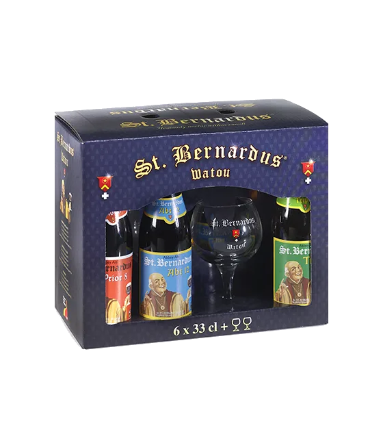 St. Bernardus Geschenkverpakking 6 Flesjes met 2 Glazen, fles bij slijterij t Bockje in Bathmen