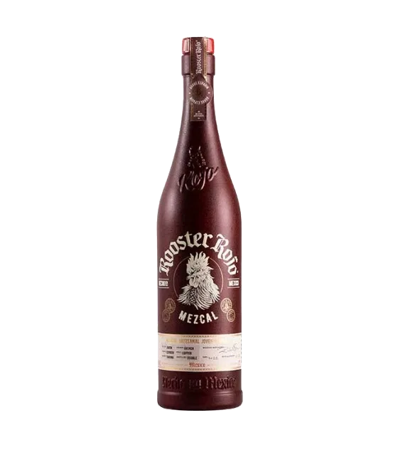 Rooster Rojo Mezcal, fles bij slijterij t Bockje in Bathmen