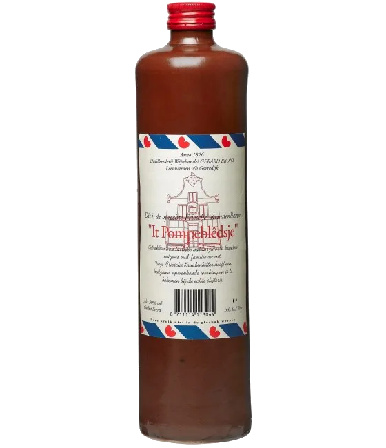 POMPEBLEDSJE Kruidenlikeur, fles bij slijterij t Bockje in Bathmen