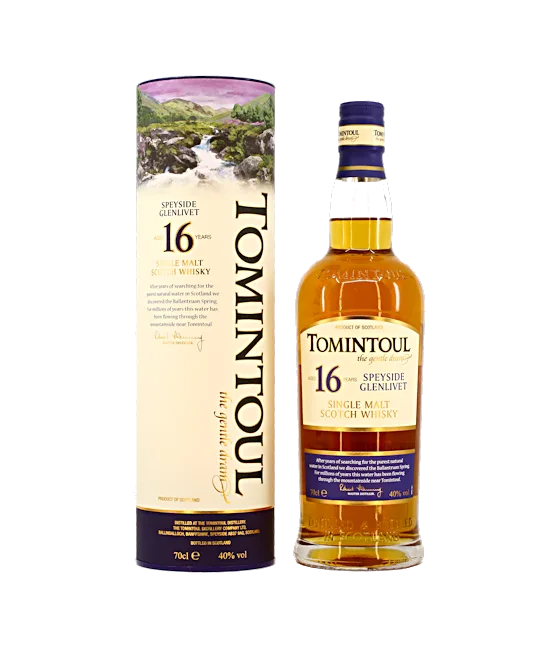Tomintoul 16 Years Old Single Malt, fles bij slijterij t Bockje in Bathmen
