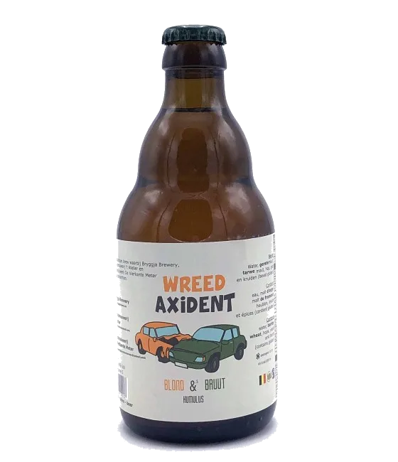 WREED AXIDENT Blond en Bruut, fles bij slijterij t Bockje in Bathmen