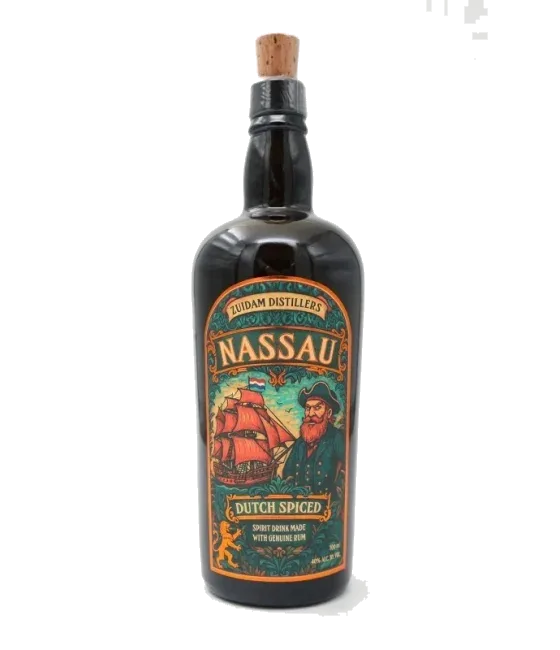 Zuidam Nassau Dutch Spiced Rum, fles bij slijterij t Bockje in Bathmen
