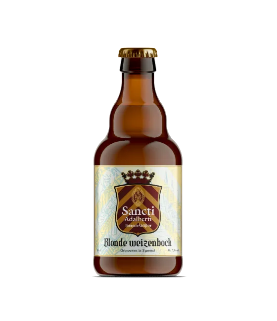 Sancti Adalberti Blonde Weizenbock, fles bij slijterij t Bockje in Bathmen