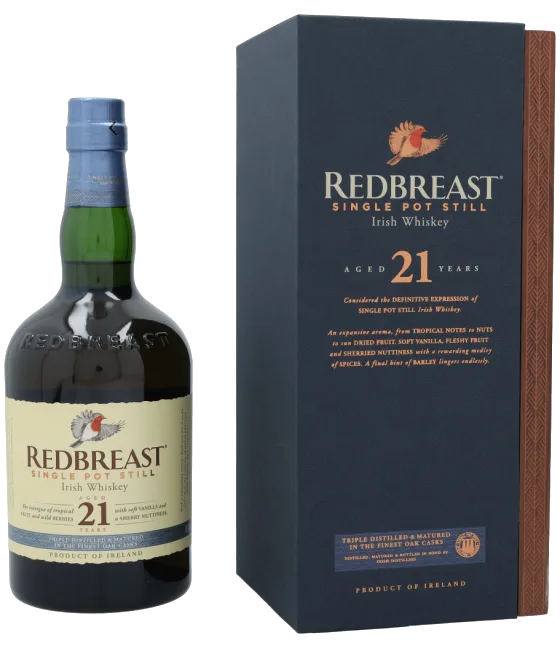 Redbreast 21 Years Old Single Pot Still Whiskey, fles bij slijterij t Bockje in Bathmen